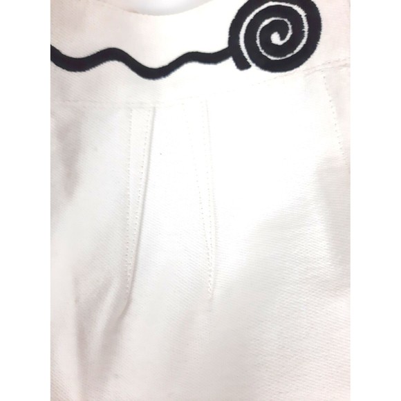 Vintage 1980s Gene Ewing White Stirrup Pants Black Scroll Design Womens Size 8 - Picture 9 of 12